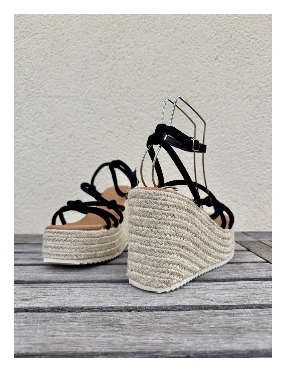 Sandalias de esparto y Plataforma Lazzo Noir