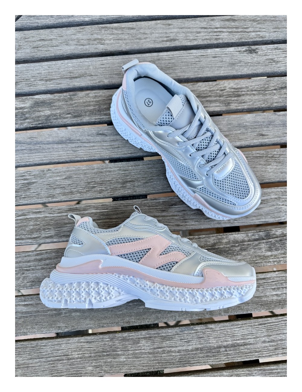 Tenis de suela gruesa Atrani Silver