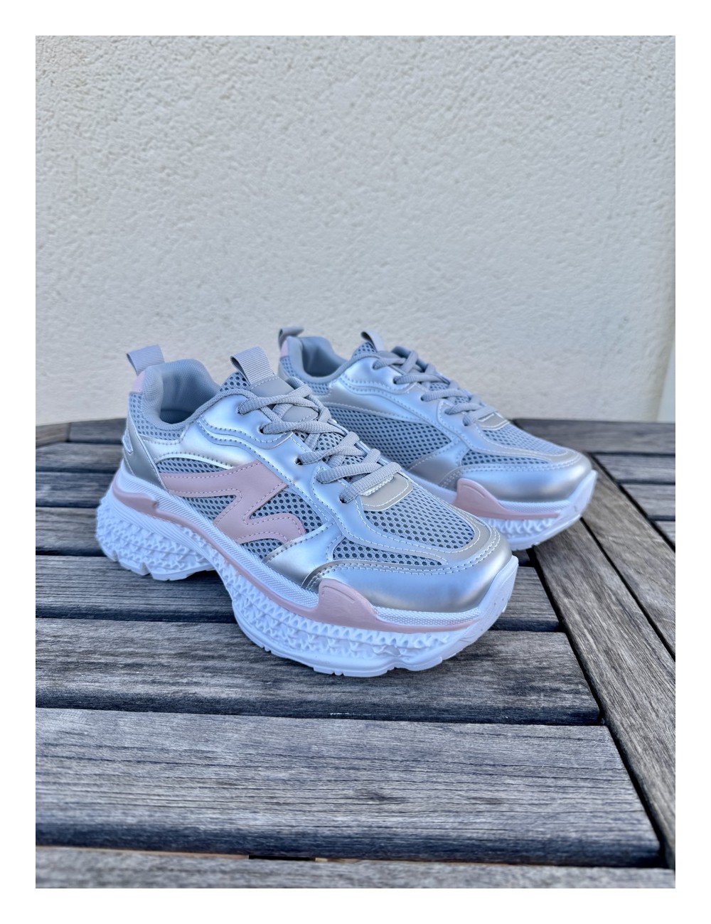 Tenis de suela gruesa Atrani Silver