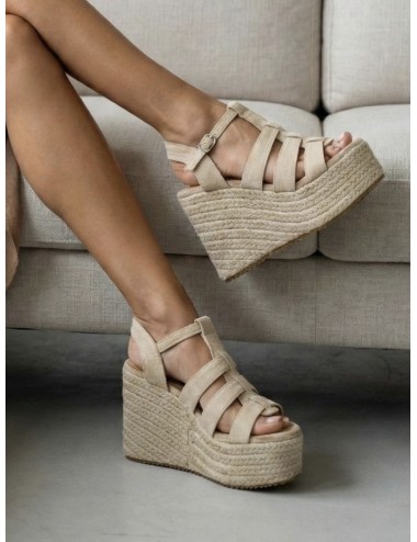 Sandalias con Cuña Casazza Beige