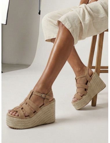 Sandalias con Cuña Casazza Camel