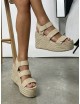Sandalias con Cuña altas Aprilia Beige