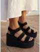 Sandalias con Cuña altas Aprilia Noir