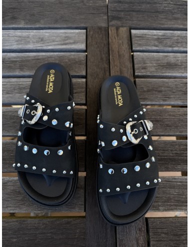 Sandalias con adornos Martina Noir