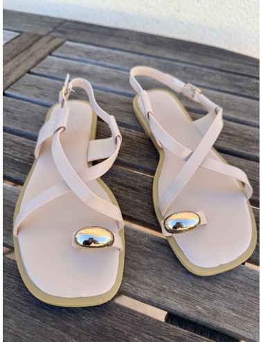 Sandalias planas Sassi Beige