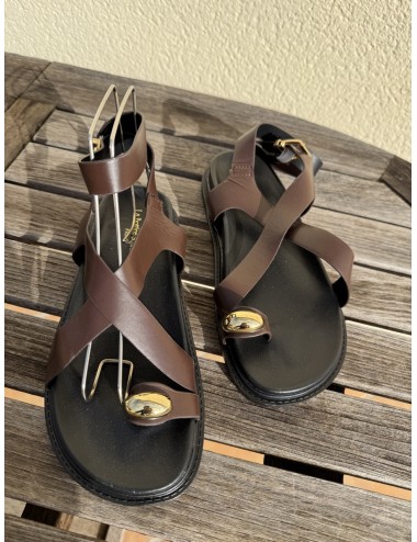 Sandalias Romanas con Anillo Doradas Alpi Brown