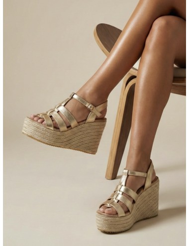 Sandalias con Cuña Casazza Gold