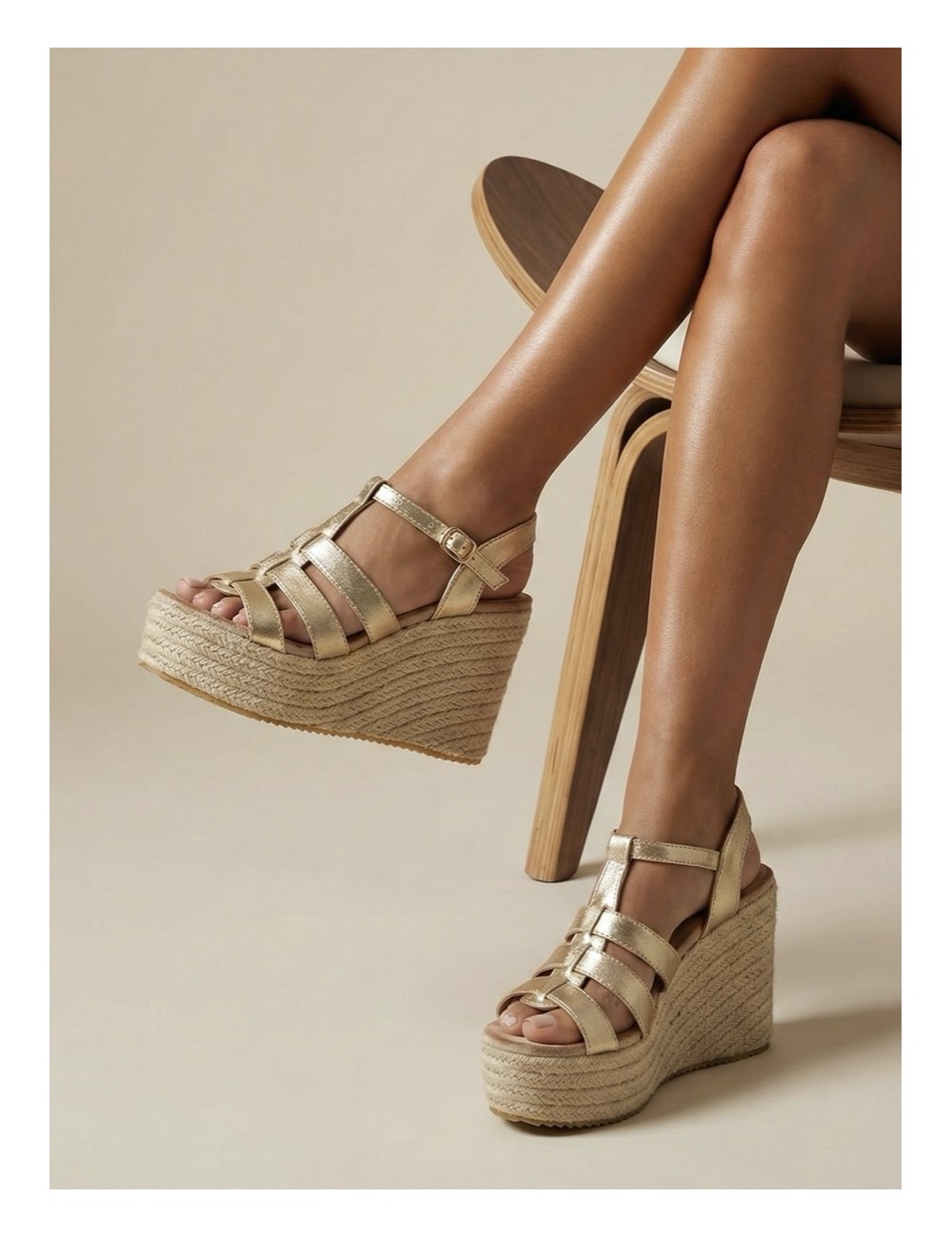 Sandalias con Cuña Casazza Gold
