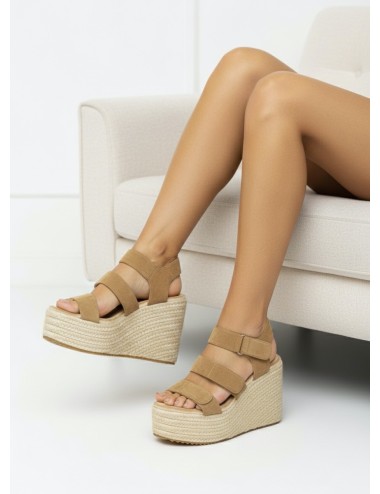 Sandalias con Cuña altas Aprilia Khaki