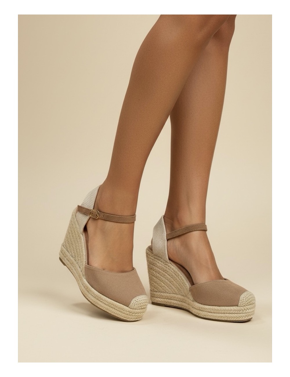 Sandalias con cuña Giugli Khaki
