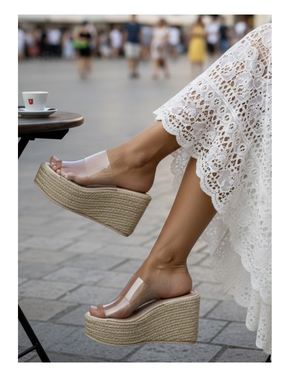 Sandalias con plataforma Rassa Beige