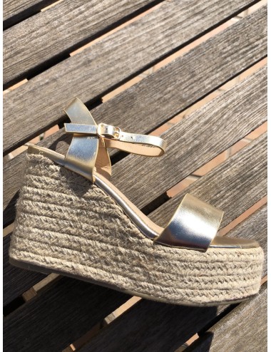 Sandalias con Cuña de Esparto Teglio Gold