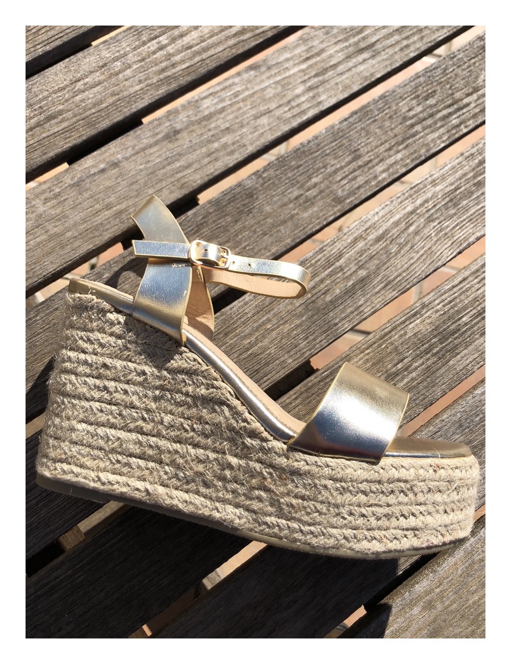 Sandalias con Cuña de Esparto Teglio Gold