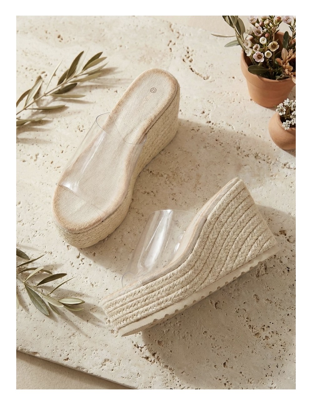 Cuñas de Esparto con Plataforma Fissa Beige