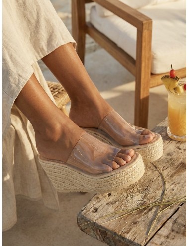 Cuñas de Esparto con Plataforma Fissa Beige