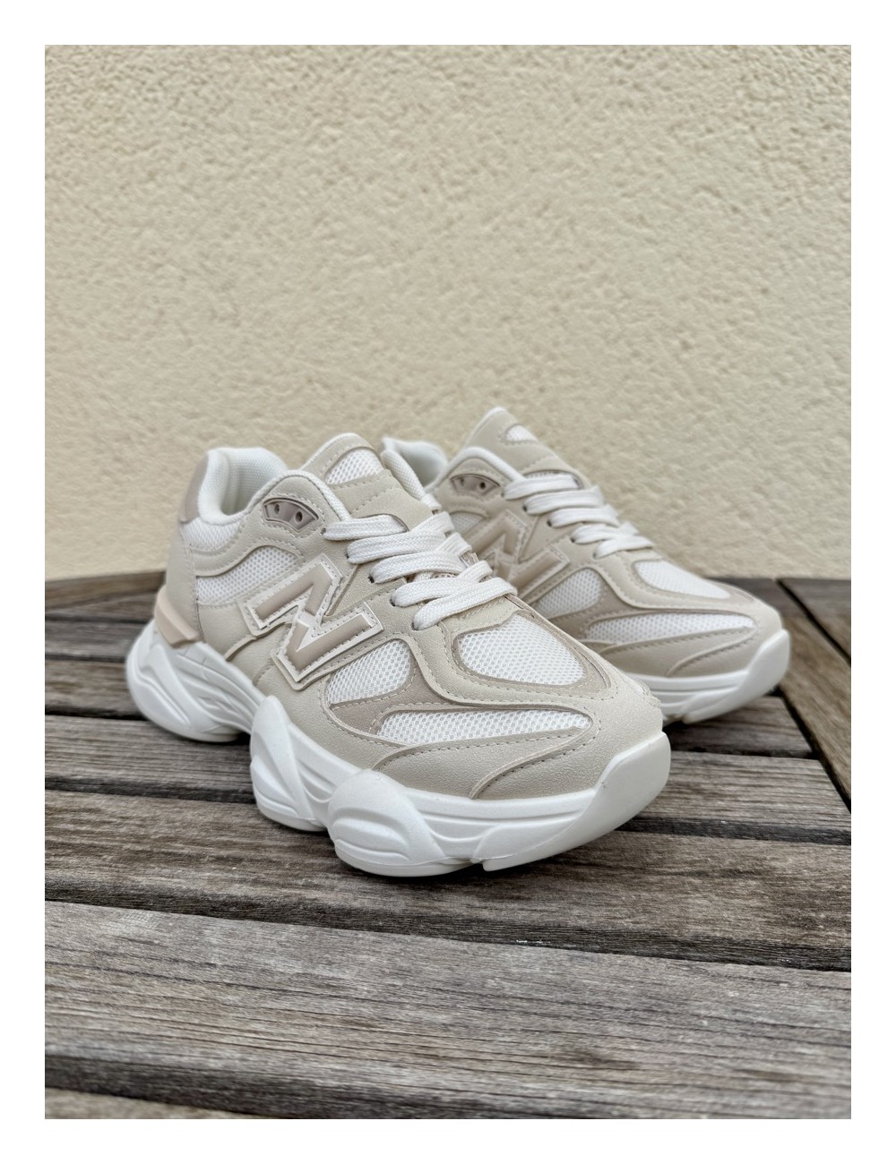 Tenis de suela gruesa Priula Biege