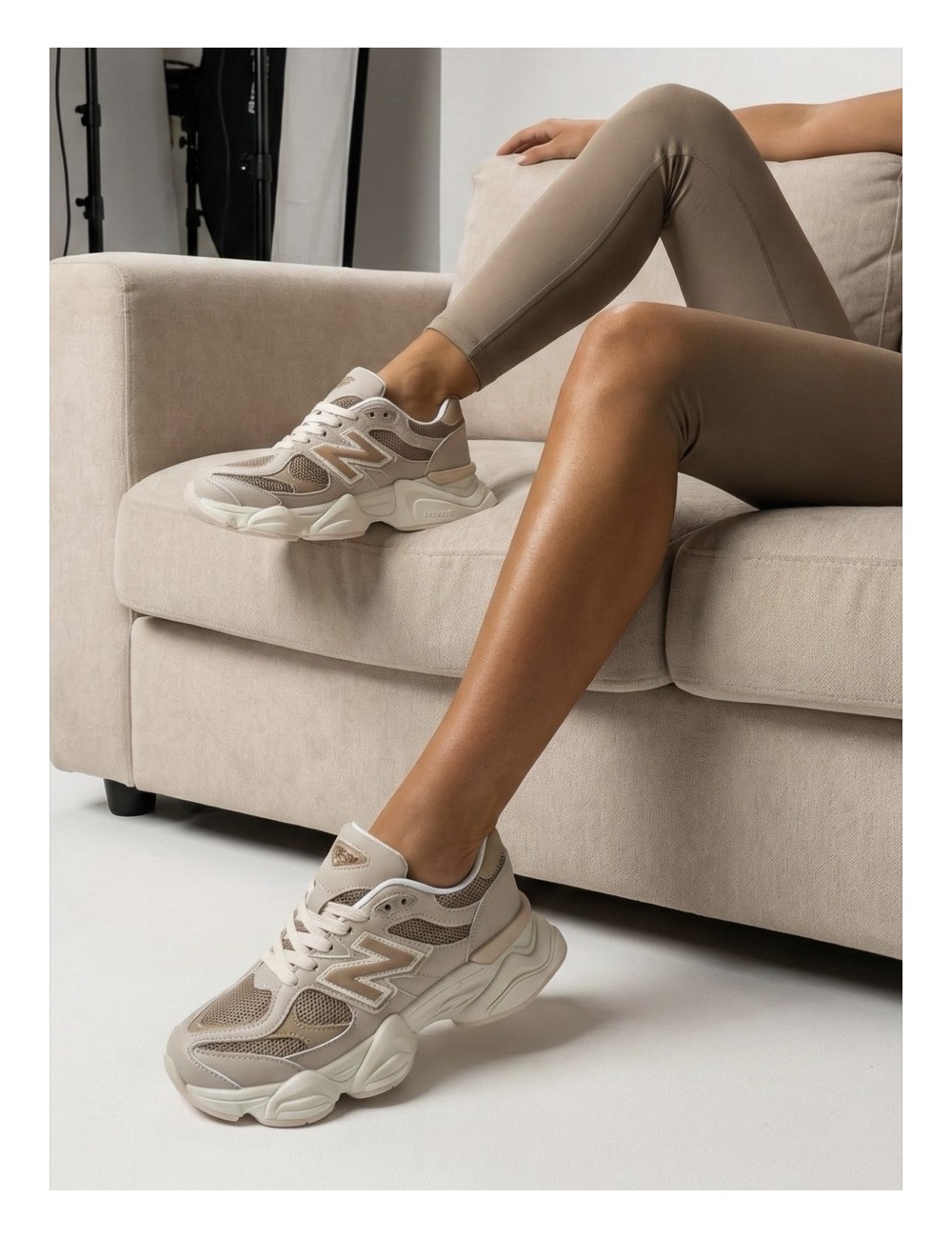 Tenis de suela gruesa Priula Khaki