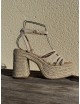 Sandalias de Tacón con Tiras Andria Beige