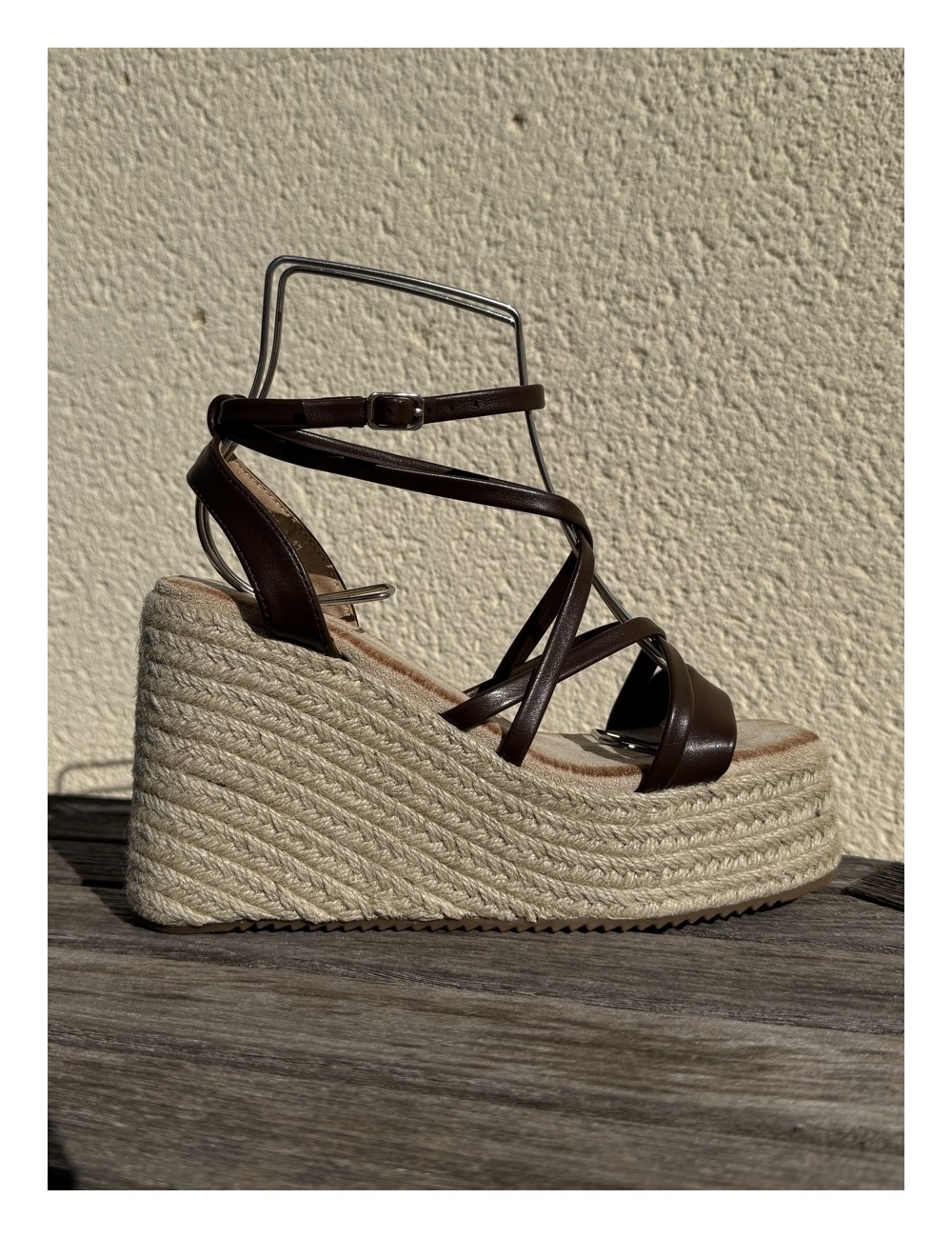 Sandalias con Cuña Maxi Monza Marron