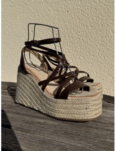 Sandalias con Cuña Maxi Monza Marron