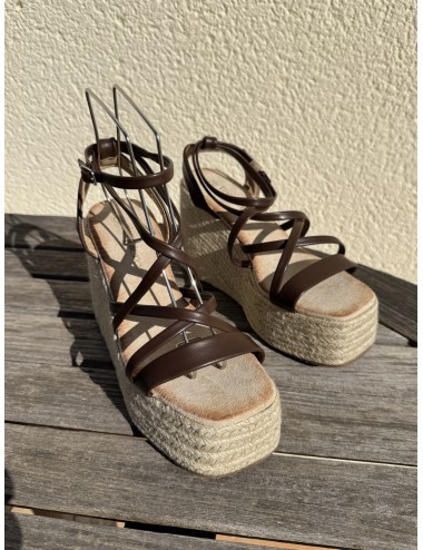 Sandalias con Cuña Maxi Monza Marron