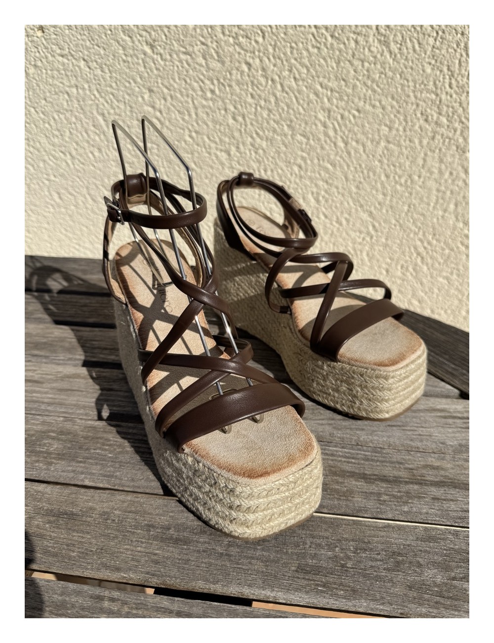 Sandalias con Cuña Maxi Monza Marron