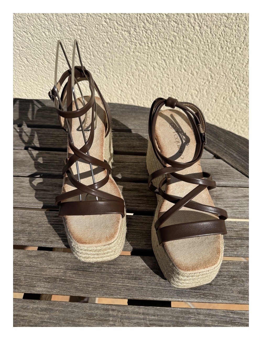 Sandalias con Cuña Maxi Monza Marron