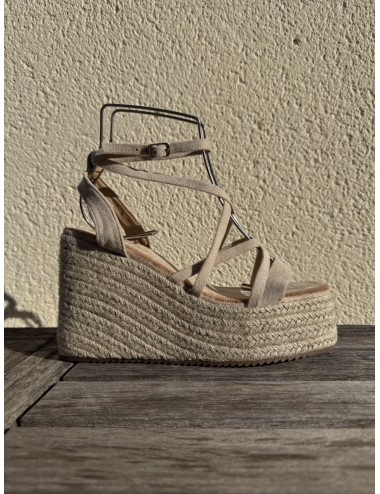 Sandalias con Cuña Maxi Monza Beige