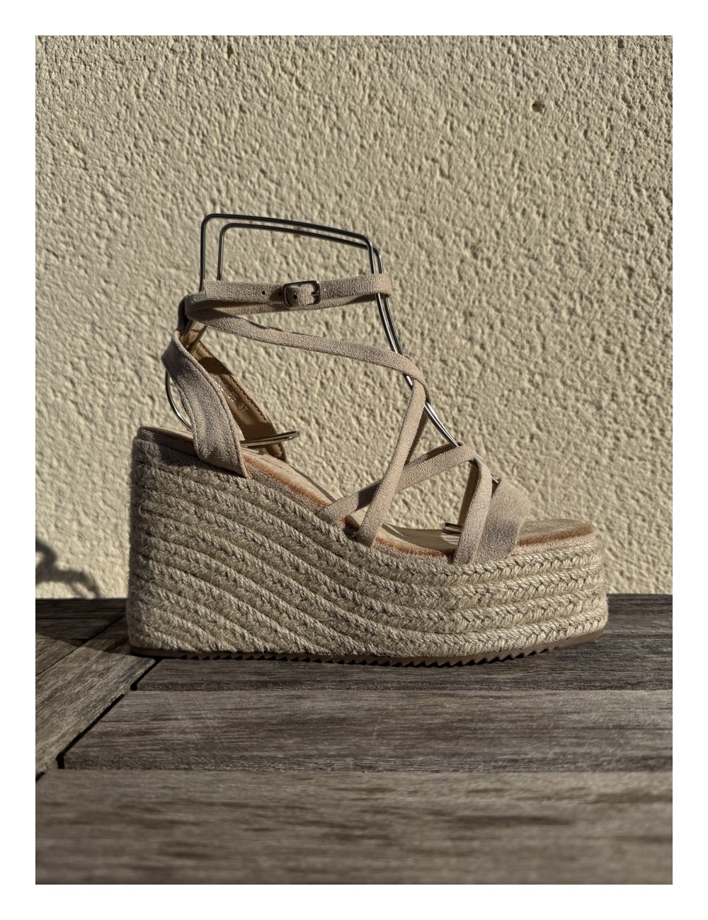 Sandalias con Cuña Maxi Monza Beige