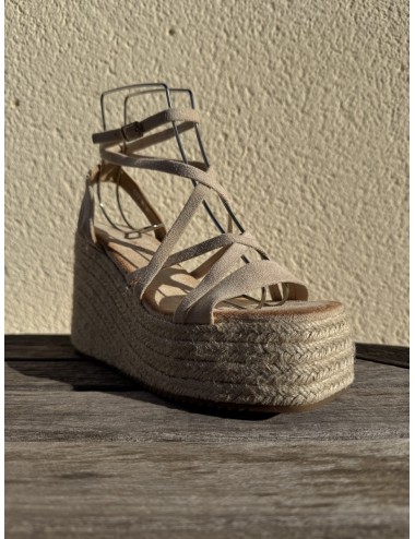 Sandalias con Cuña Maxi Monza Beige