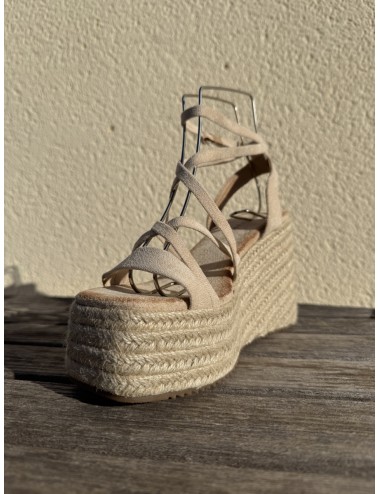 Sandalias con Cuña Maxi Monza Beige