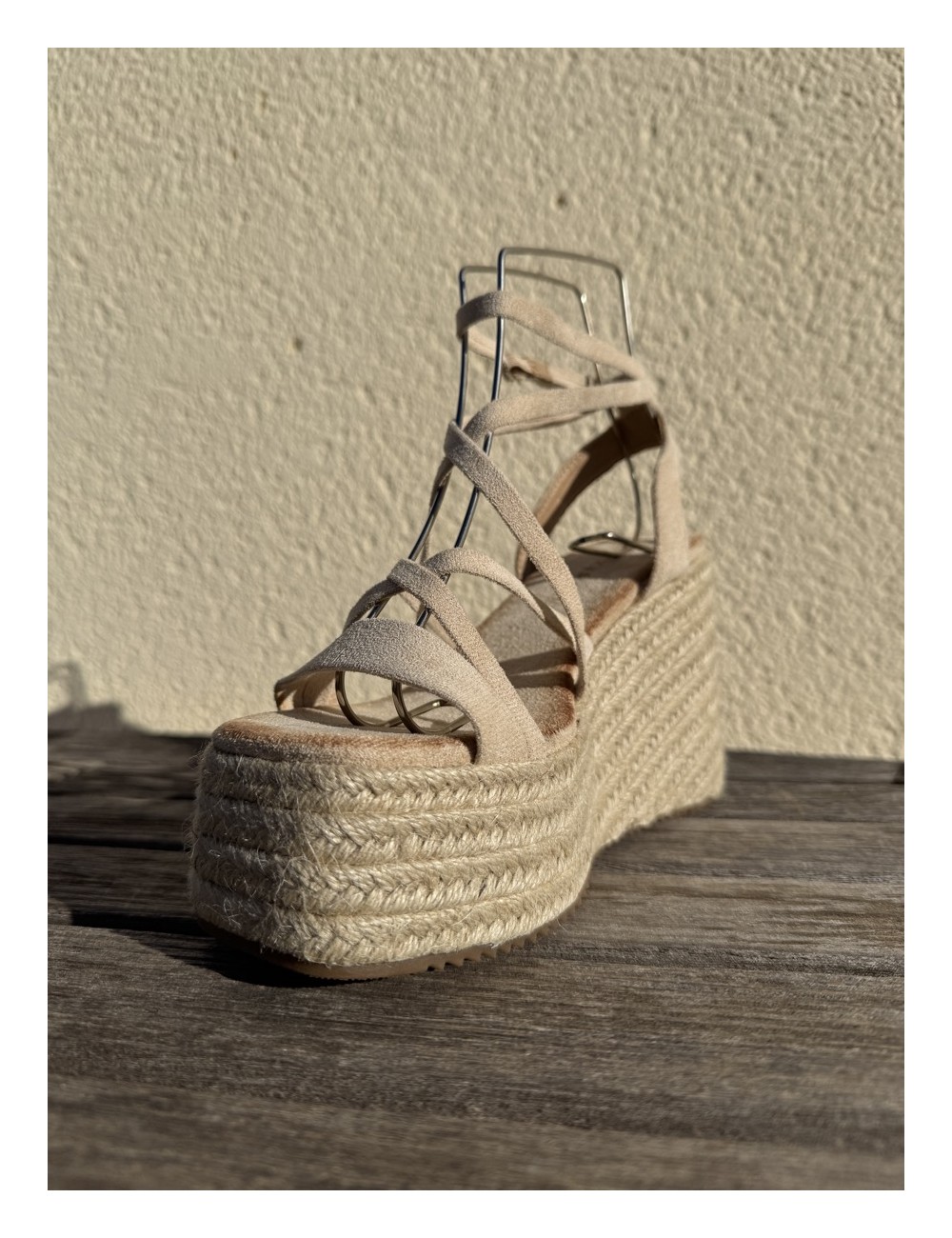 Sandalias con Cuña Maxi Monza Beige