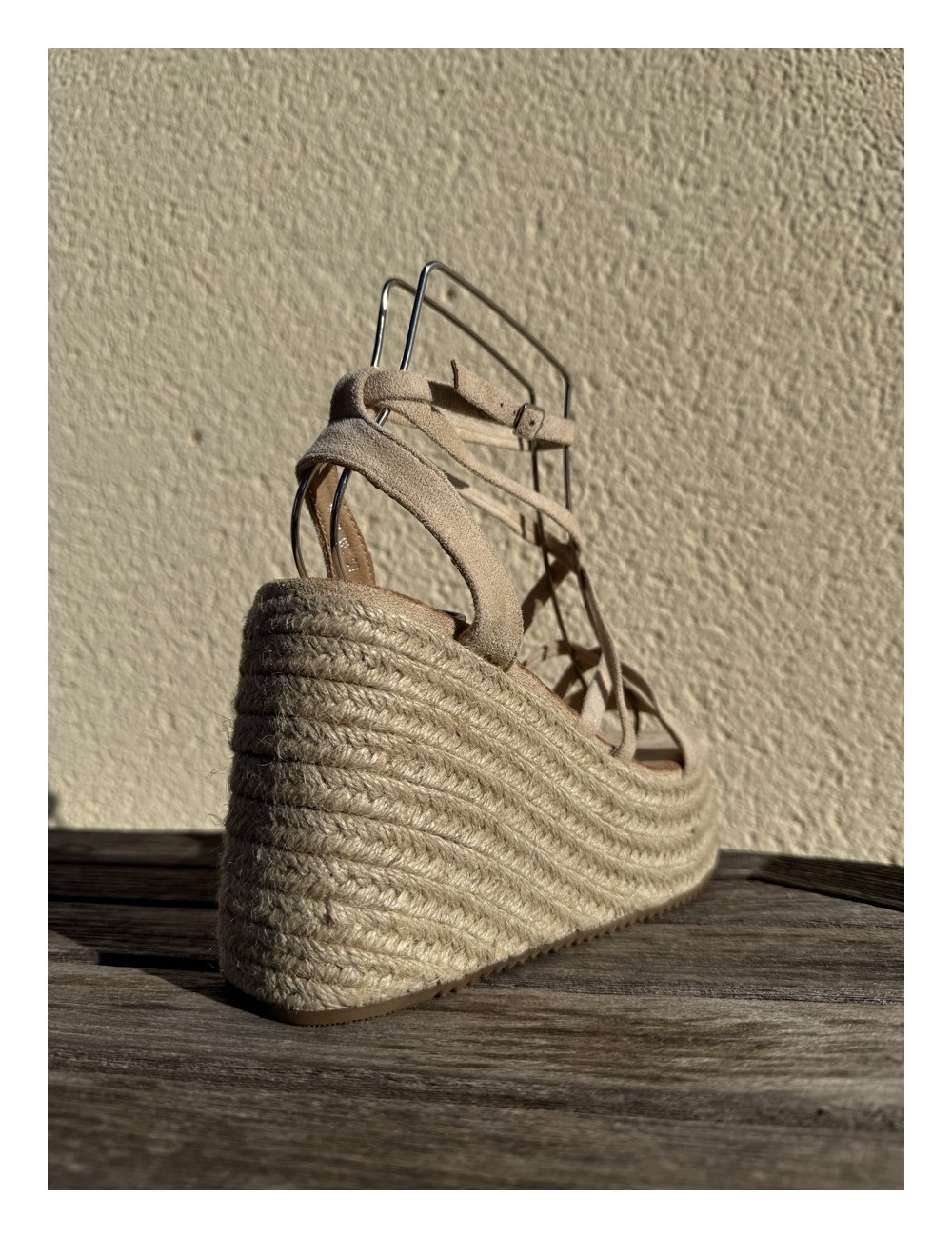 Sandalias con Cuña Maxi Monza Beige