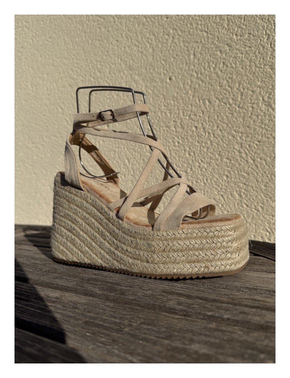 Sandalias con Cuña Maxi Monza Beige