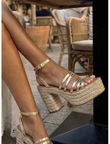 Sandalias de Tacón con Tiras Andria Gold
