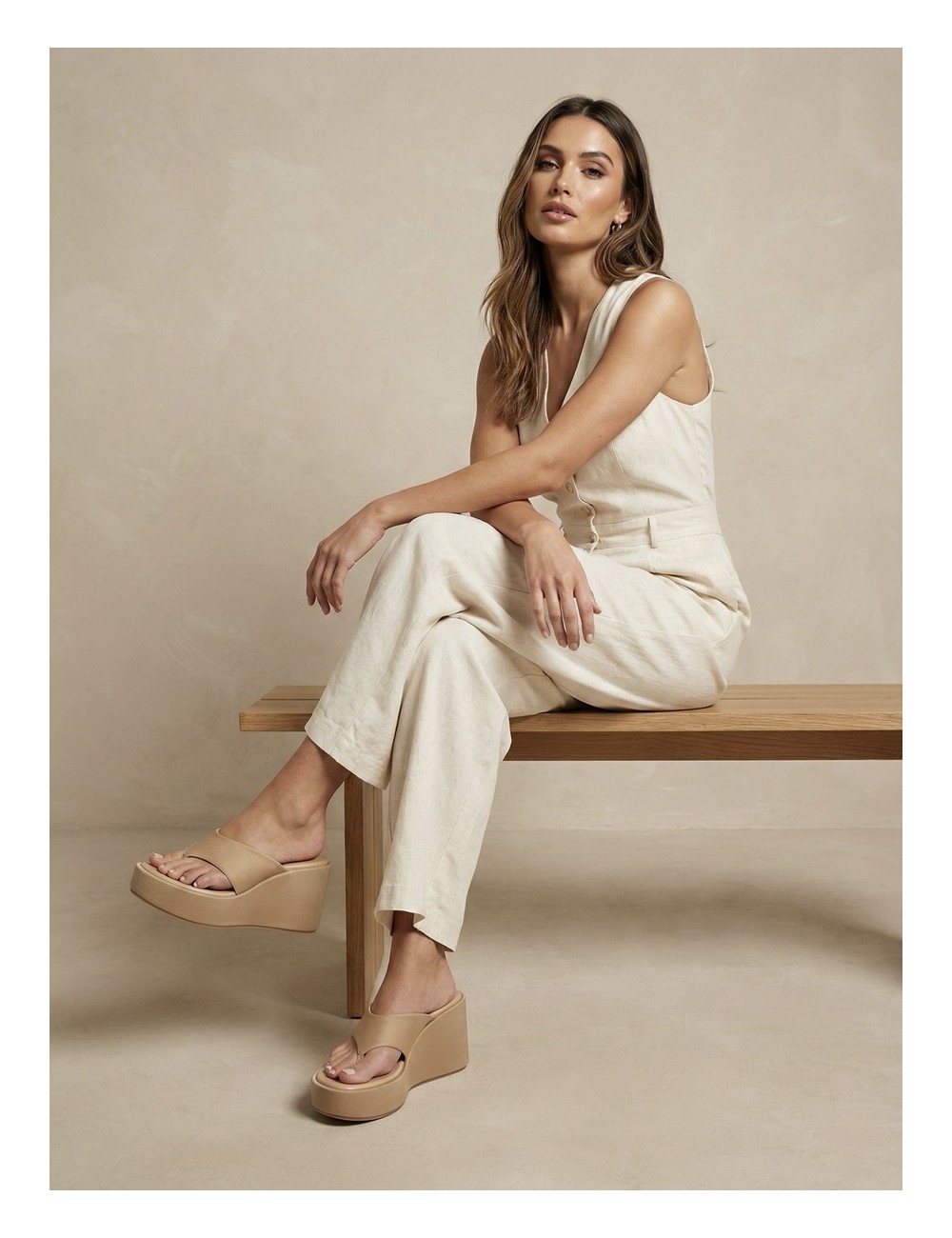 Sandalias con plataforma Agnata Beige