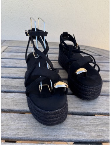 Sandalias con plataforma y anillo Luras Noir