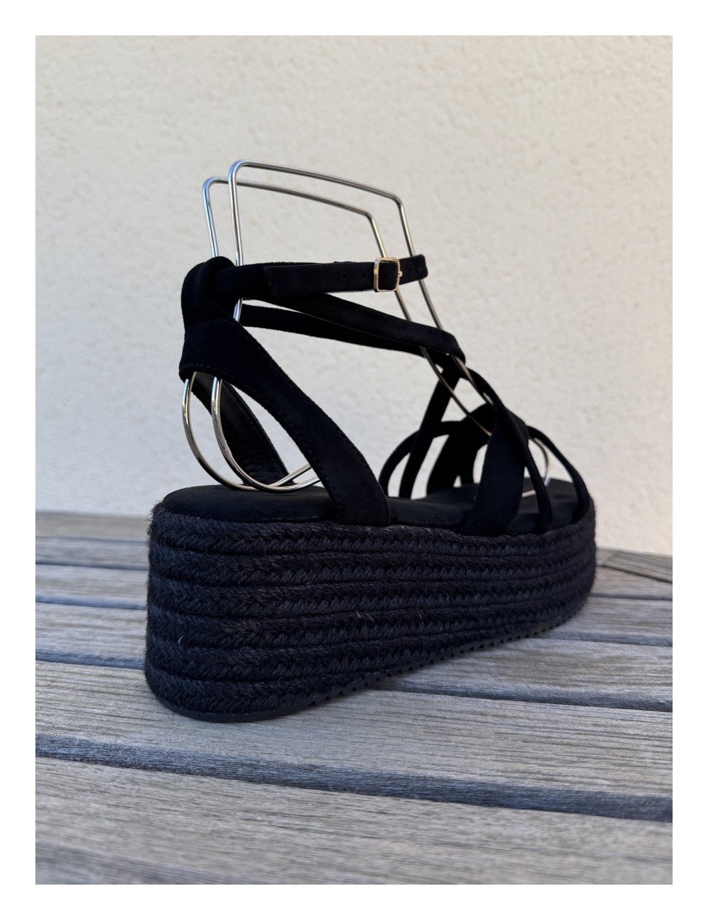 Sandalias con plataforma y anillo Luras Noir