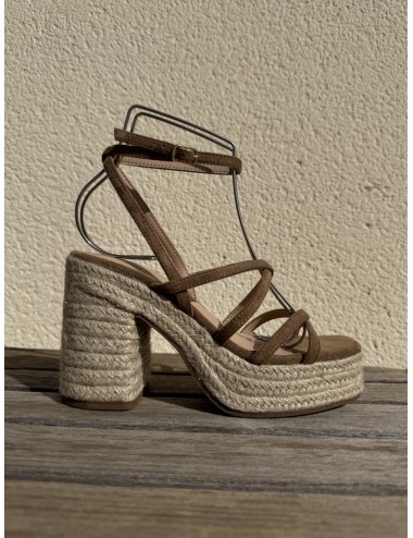 Sandalias de tacon y tiras Lula Khaki