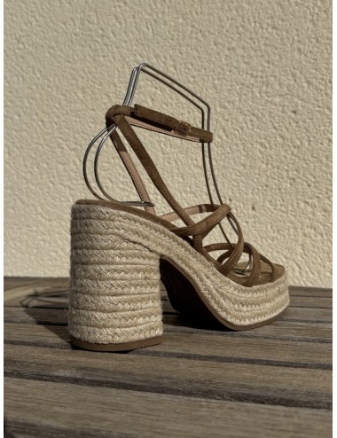 Sandalias de tacon y tiras Lula Khaki
