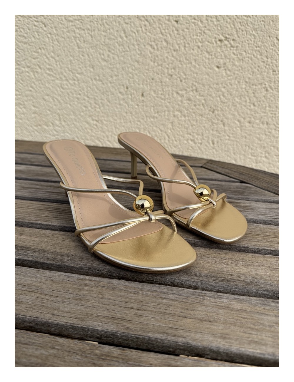 Sandalias de tacón fino Priatu Gold