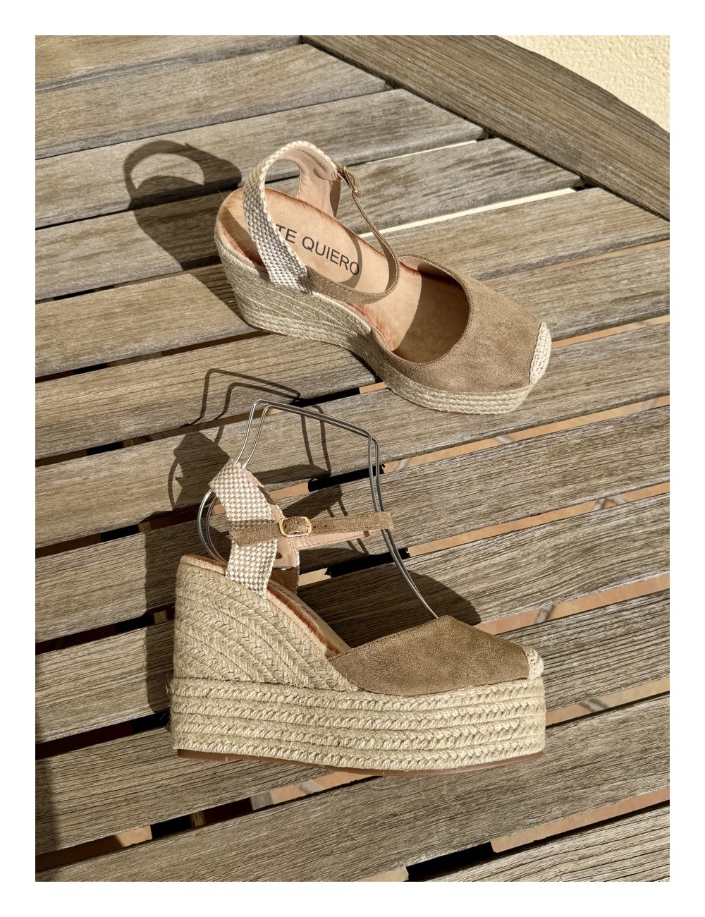 Sandalias con cuñas altas Loiri Khaki