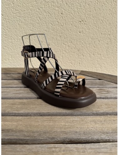 Sandalias con tiras y anillo Onifai zebra