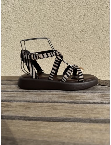 Sandalias con tiras y anillo Onifai zebra