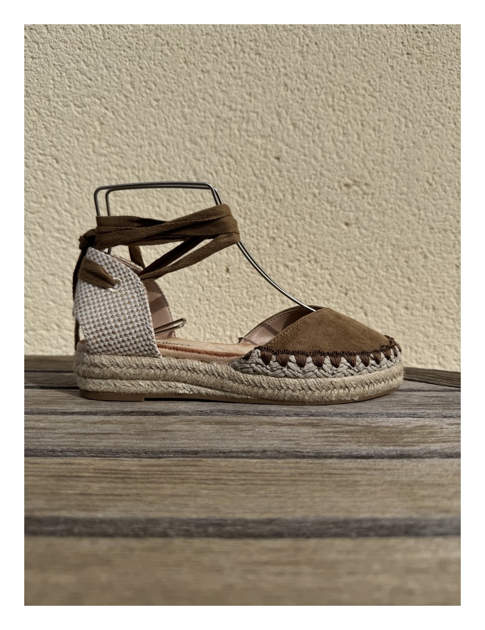 Alpargatas con cintas a la pierna Altara Khaki