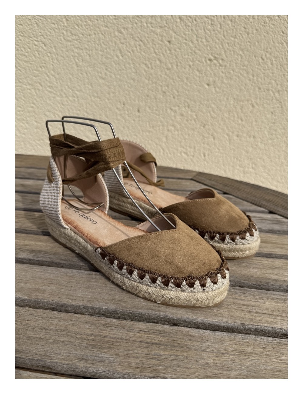 Alpargatas con cintas a la pierna Altara Khaki