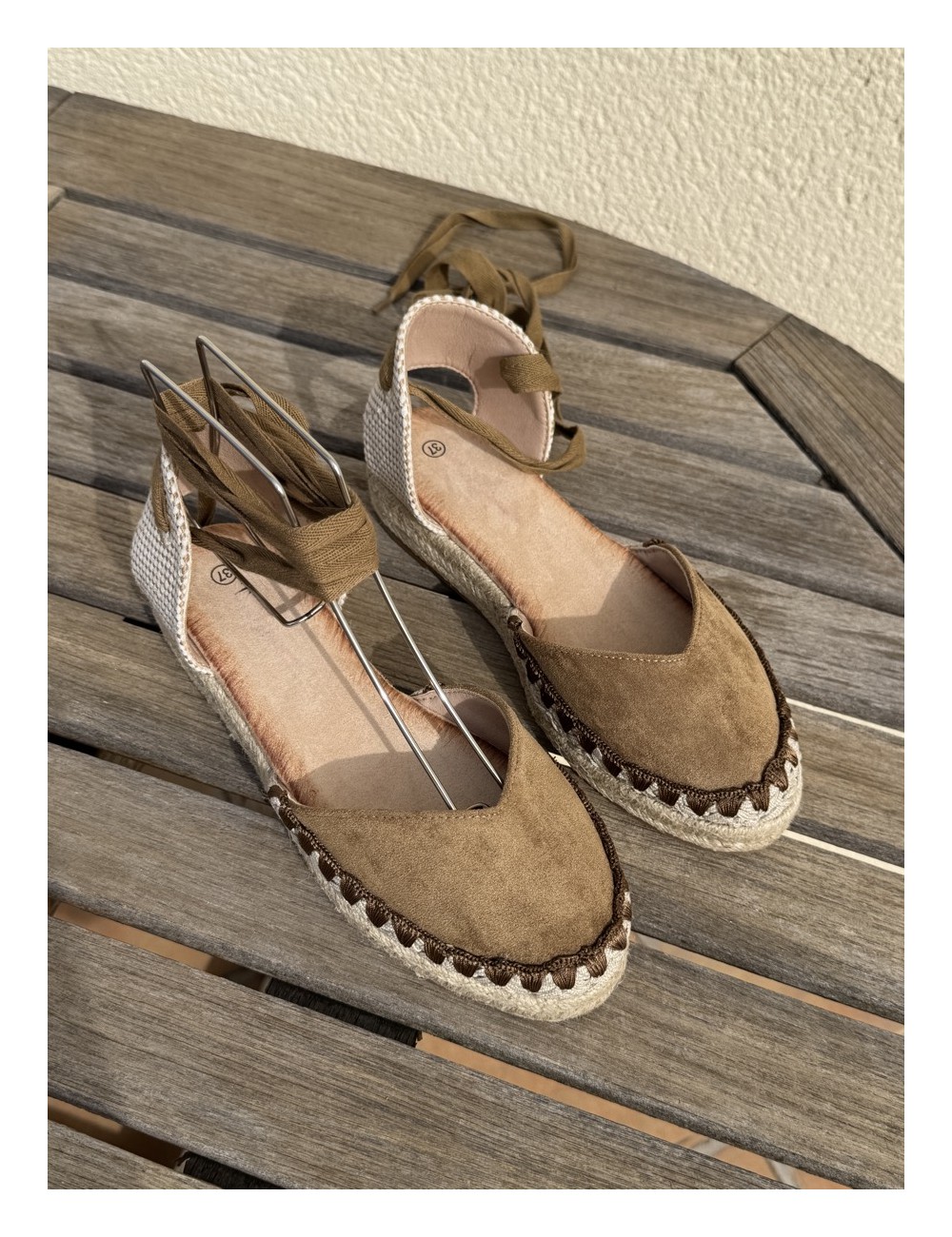 Alpargatas con cintas a la pierna Altara Khaki