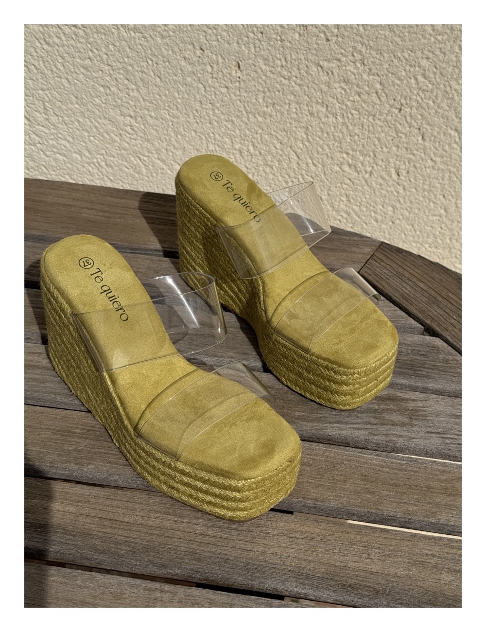 Sandalias de esparto con tiras Transparente Biasi Green