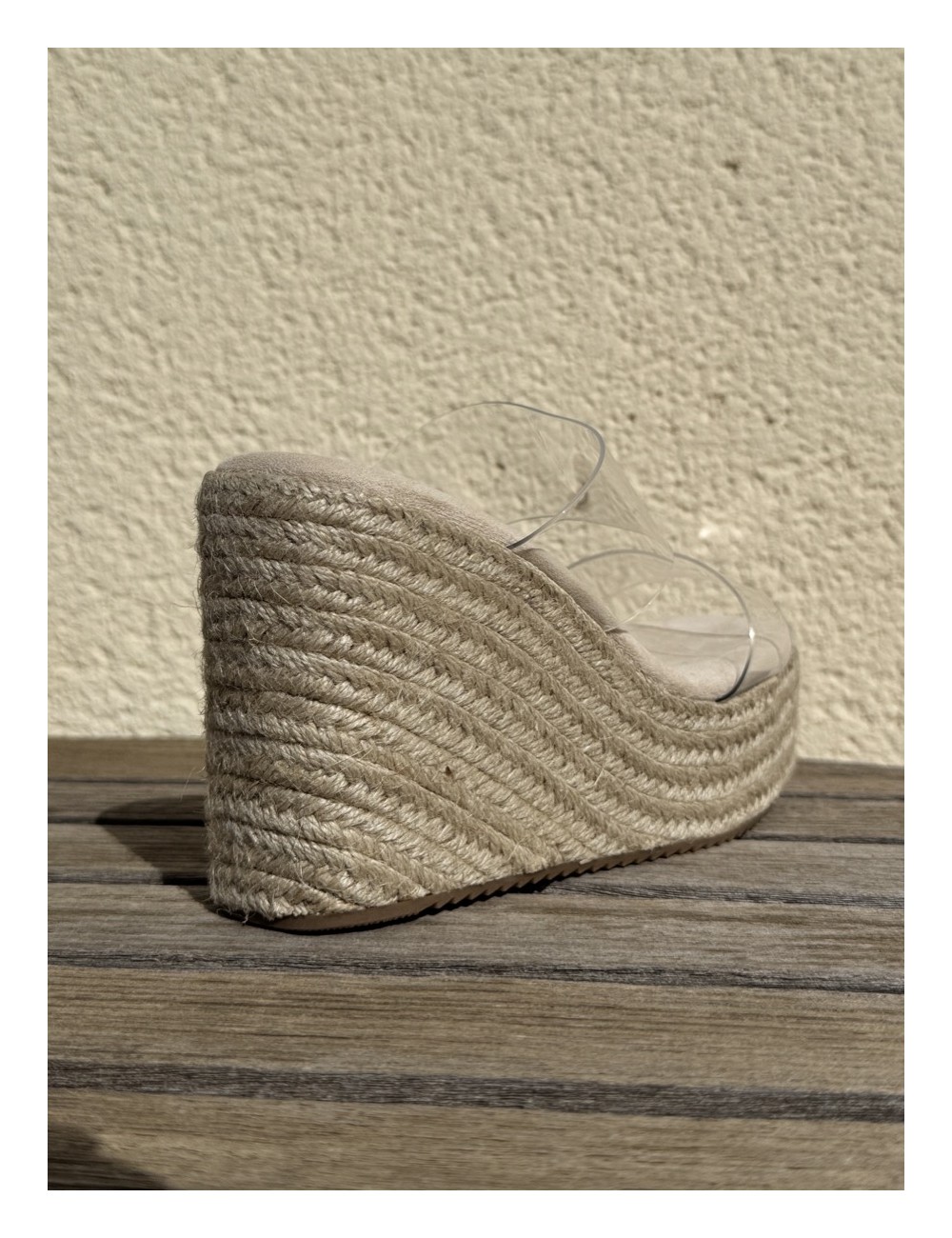 Sandalias de esparto con tiras Transparente Biasi Beige