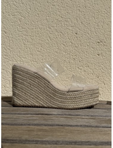 Sandalias de esparto con tiras Transparente Biasi Beige